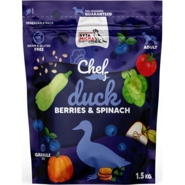 SYTA MICHA Chef Kachní bobule a špenát - suché krmivo pro...