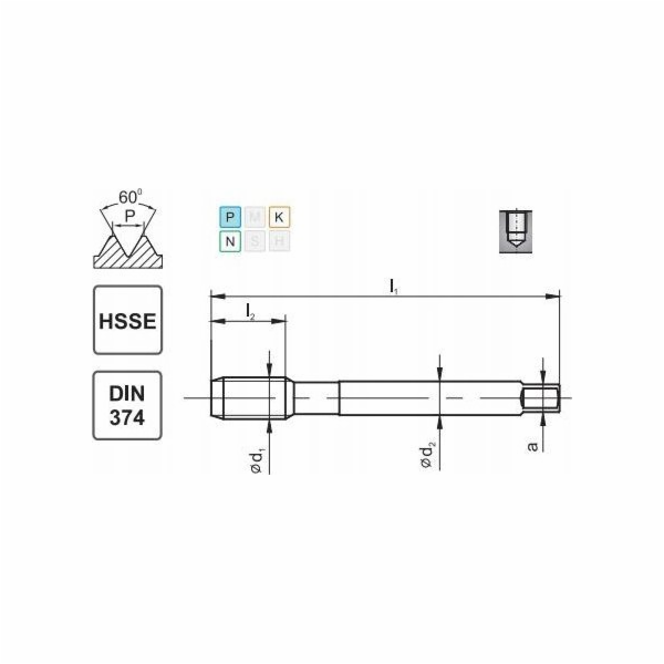 Fanar THREAD M 8x1 DIN-374C R40 (6H) HSSE 800