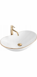 Cersanit REA-U8570 umyvadlo ROYAL 60 GOLD EDGE UMYVADLO - DESKA //CE.REA.U-ROYAL-GOLD-EDGE