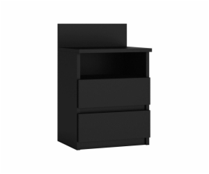 Topeshop M1 ČERNÁ MAT noční stolek 2 zásuvka/zásuvek Černá