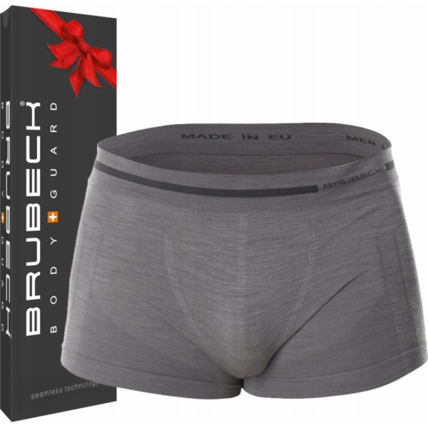 Brubeck BX10430 Pánské boxerky COMFORT WOOL tmavě šedé XXL