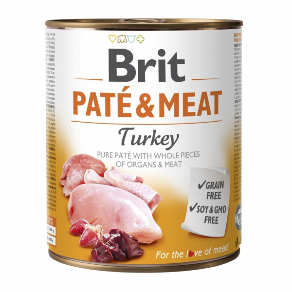 BRIT Paté & Meat with Turkey - mokré krmivo pro psy - 800g