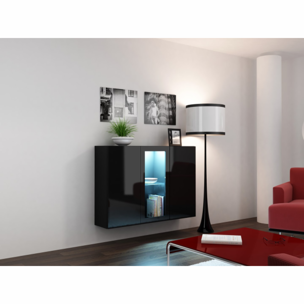 Cama Sideboard VIGO 90/120/38 černá/černá lesklá