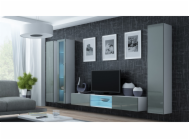 Cama Obývací skříň sestava VIGO 17 bílá/šedá lesk