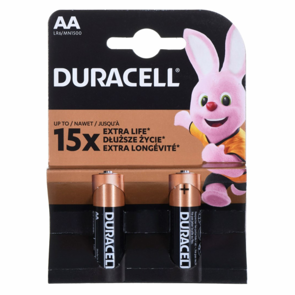 Alkalické baterie DURACELL BASIC AA/LR6 K2 - blistrová ka...