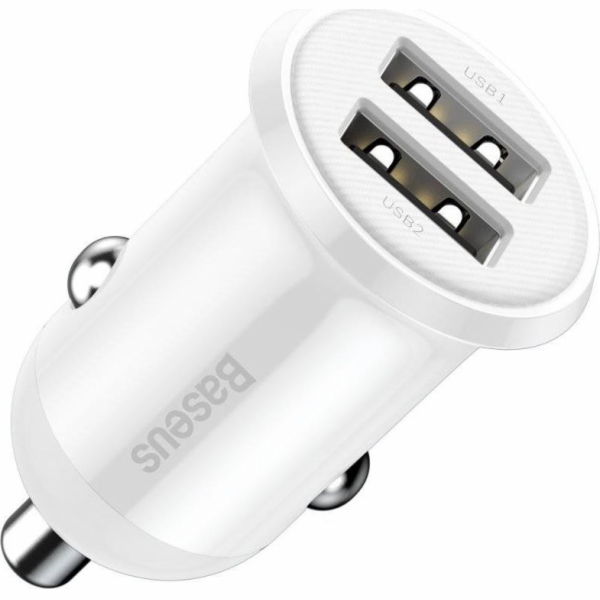 Nabíječka do auta Baseus Grain Pro 2x USB 4,8A (bílá)