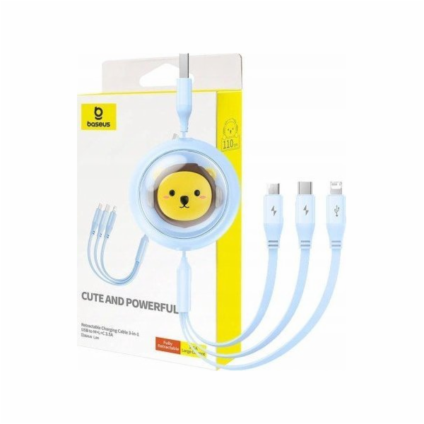 Nabíjecí kabel 3w1 Baseus USB na USB-C, USB-M, Lightning ...