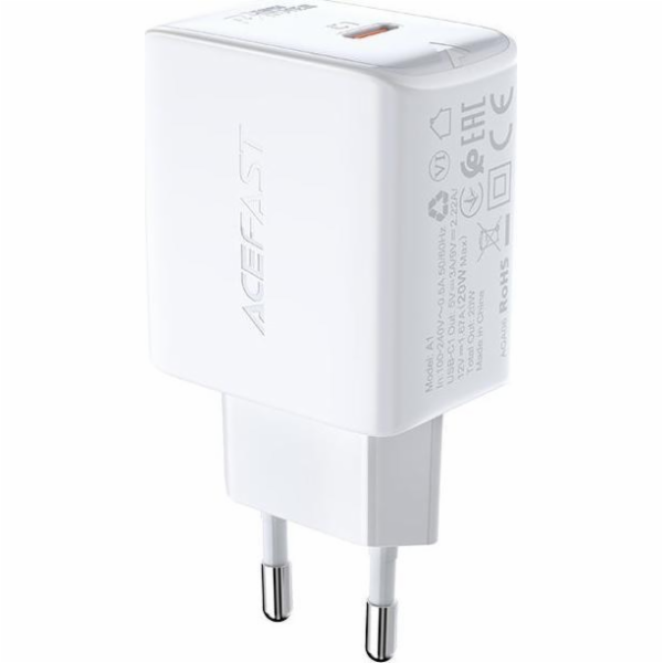 Nástěnná nabíječka Acefast A1 PD20W, 1x USB-C (bílá)