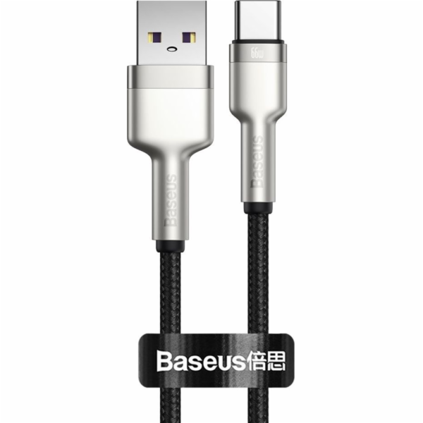 Kabel USB pro USB-C Baseus Cafule, 66 W, 0,25 m (černý)