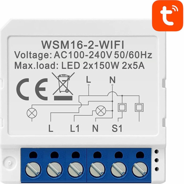 Chytrý spínací modul WiFi Avatto WSM16-W2 TUYA