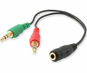 Equip Jack 3,5 mm – Jack 3,5 mm x2 kabel 0,2 m černý (147...