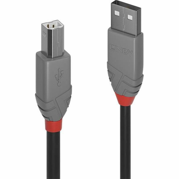 Lindy USB-A - USB-B USB kabel 10 m šedý (36677)