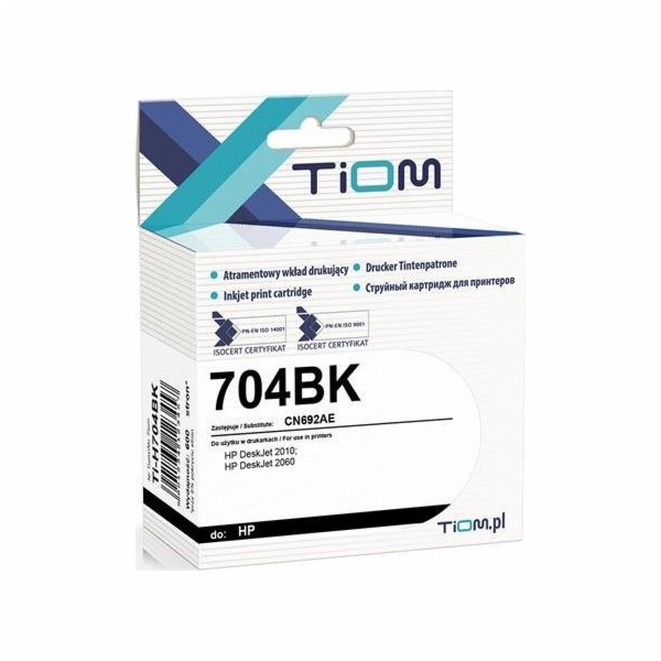 Inkoust Tiom  pro HP 704BK | CN692AE | 15 ml | Černá