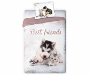 Povlečení pro mládež 02 BEST FRIENDS DOG AND CAT set 140x...