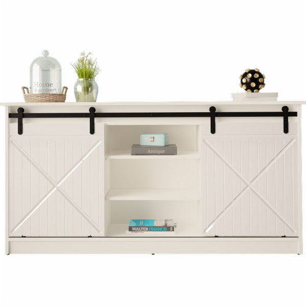 Komoda 160x80x35 GRANORO bílá/lesklá bílá