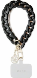 Guess Wrist Chain 4G Charm Strap Acrylic Black Extrémně stylové a funkční, poutko, které je skvělým doplňkem pro váš telefon.