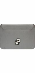 Karl Lagerfeld Saffiano Karl and Choupette Computer Sleeve 16" Silver Nové