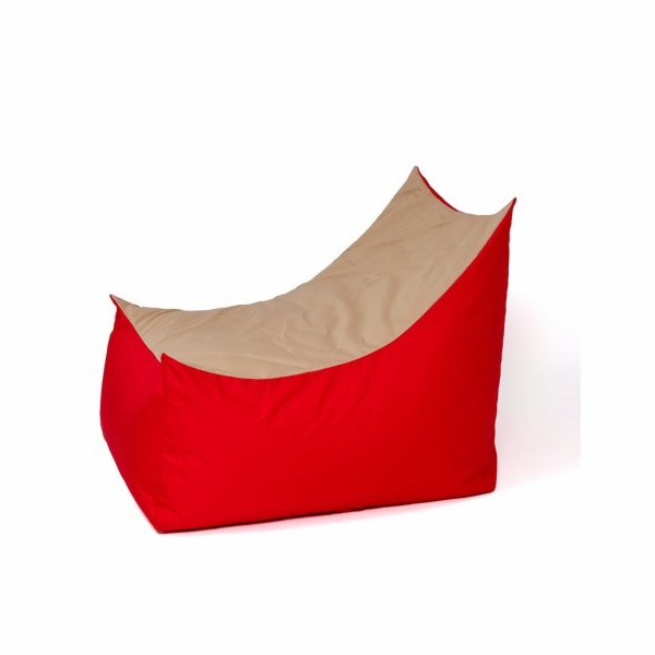 Tron červeno-béžová taška Sako pouffe XXL 140 x 90 cm
