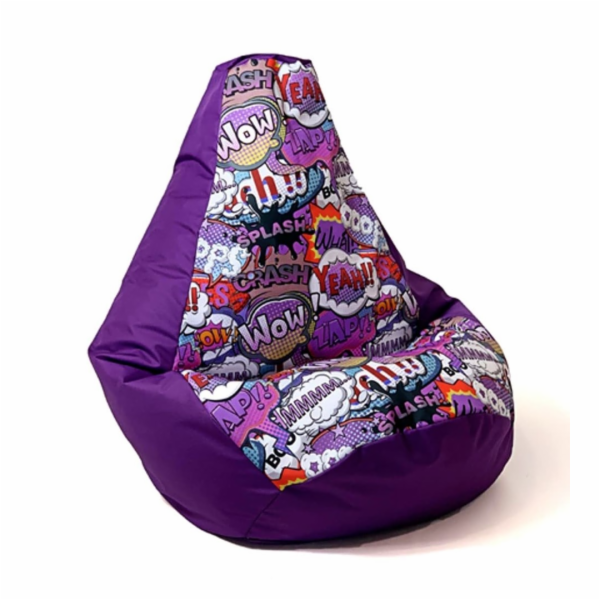 Sako taška pouffe Potisk hrušek fialová-WOW L 105 x 80 cm