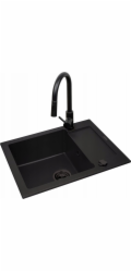 Sada - dřez PYRAMIS MIDO (62x50) 1B 1D + Vodovodní baterie IDEA Black Edition - 070167602BE - Volcano