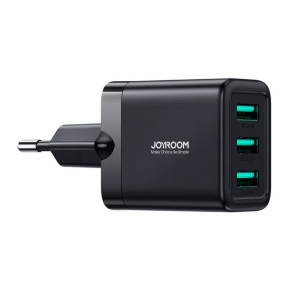 Nástěnná nabíječka Joyroom JR-TCN02, 3,4A 3xUSB (černá)