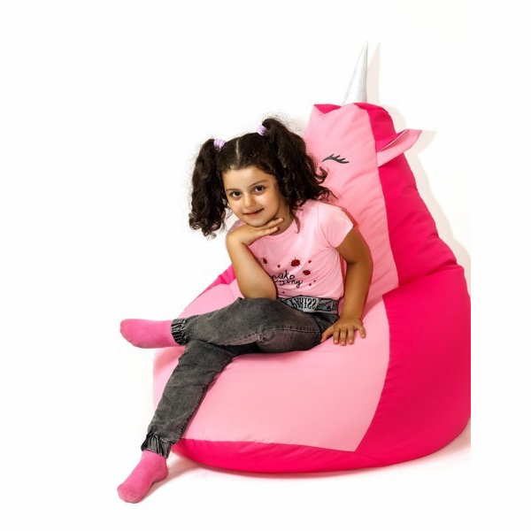 Sako taška pouf Unicorn růžovo-světle růžová L 105 x 80 cm