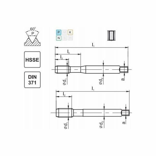 Fanar THREAD UNC 3/8-16 DIN-371B (2B) HSSE 800