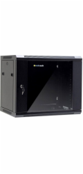 NETRACK 019-090-645-022 wall/hanging cabinet 19 9U/450 mm glass door black remov. side pan.