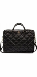 Guess PU Quilted 4G Metal Logo Computer Bag 15/16" Black Nové