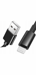 Gembird CCDB-mUSB2B-AMLM-6 Bavlněný opletený 8pinový kabel s kovovými konektory 1,8 m černý