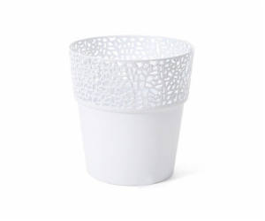 Hrnec Lamela Rosa 656-05, plast, H 13 cm, bílý