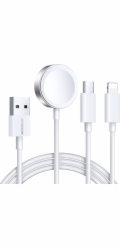 Magnetická nabíječka Apple Watch Joyroom S-IW008 Lightning + USB-C 5V 1,2 m (bílá)