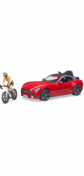 Bruder Sportovní auto Dodge s figurkou cyklistky a kolem