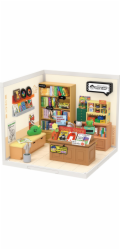 RoboTime 3D dřevěná skládačka Miniatura domečku Fascinující knihkupectví