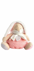 Doudou Růžový králíček s prostorem pro uložení pyžámka 38 cm