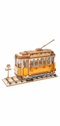 RoboTime 3D dřevěná skládačka Historická tramvaj