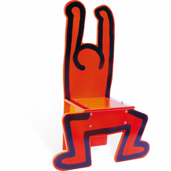 Vilac Dřevěná židle Keith Haring červená