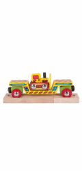 Bigjigs Rail Vagon s buldozerem + 2 koleje