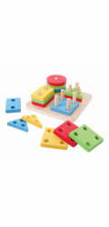 Hračka Bigjigs Toys Baby Nasazování barevných tvarů na tyče 