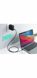 AUKEY CB-SCC241 USB-C Power Delivery PD 240W 5A 20V 1m Nylon Černá