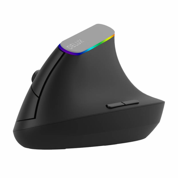 Bezdrátová vertikální myš Delux M618C 2,4G 1600DPI RGB (Č...