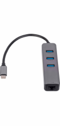 Akyga Hub USB type C - USB 3.0 3-port + Ethernet