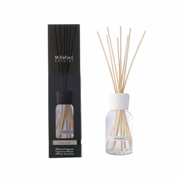 Skleněný difuzér Millefiori Milano, Natural, 250ml/Bílé p...