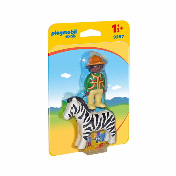 Ošetřovatel a zebra Playmobil, 1.2.3, 2 ks