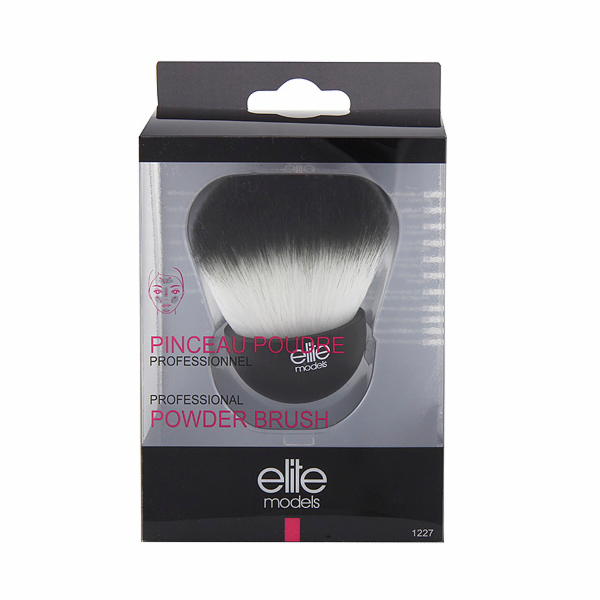 Štětec na pudr Elite Models, Bílá rukojeť / černé štětiny...
