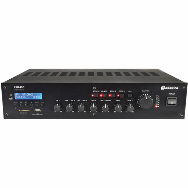 Adastra RM240D, 100V mixážní 4-zónový zesilovač, FM/DAB+,...