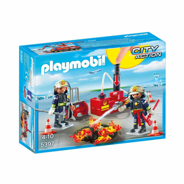 Zásah hasičů s vodní pumpou Playmobil, Hasiči, 47 dílků