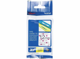 Brother TZe-MPPH31 - Černá na růžových srdcích - Role (1,2 cm x 4 m) 1 kazeta/y lamino páska - pro Brother PT-H110; P-Touch PT-E310, H110; P-Touch Cube PT-P300; P-Touch Embellish PT-D215
