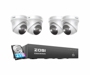 IP kamera ZOSI C225 4 ks WiFi 5MP + NVR 8ch + 2TB HDD
