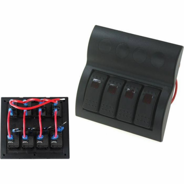TurboWorks spínače 12/24V IP68 ON-OFFx4, 4xB 2x5A 1x10A 1...